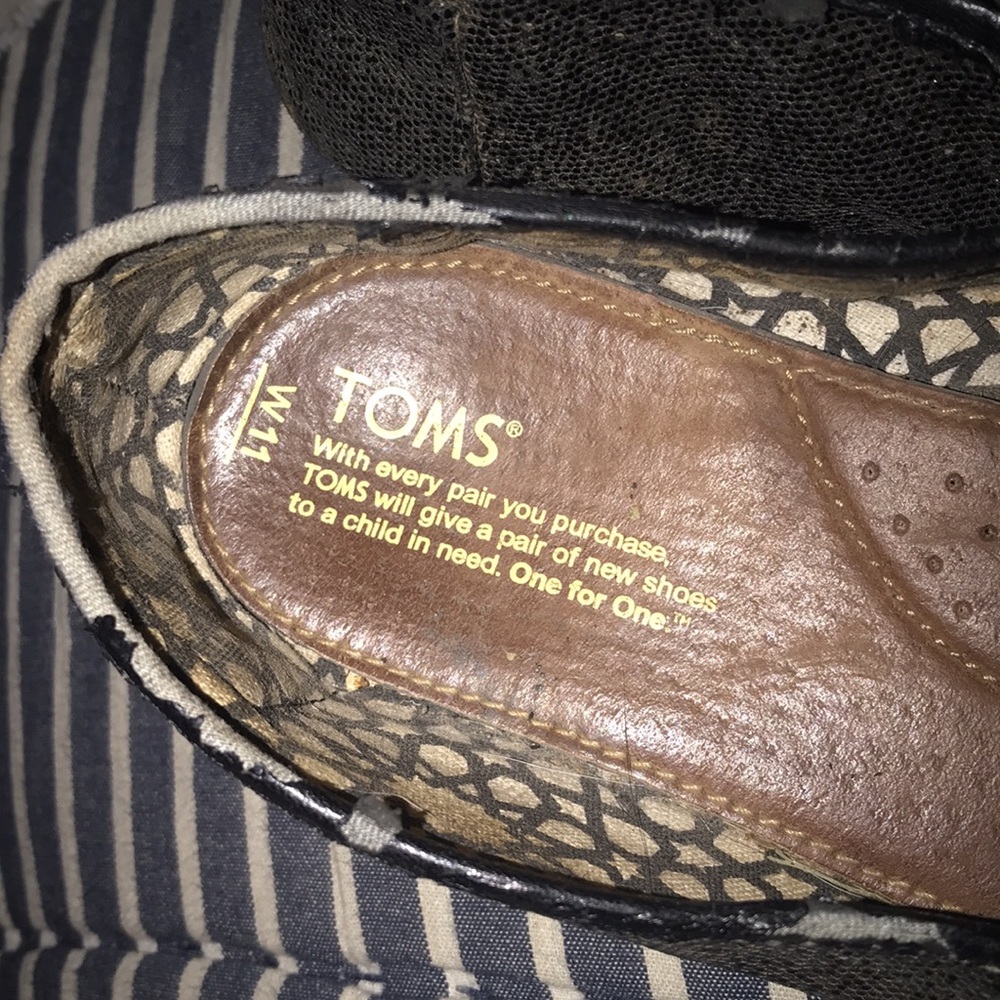 COPY - Toms black sparkle glitter slip on shoes Sz 11 😍 - Picture 6 of 7